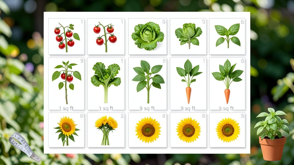 Sqft Gardening Chart: Space Requirements for Common Vegetables and Herbs