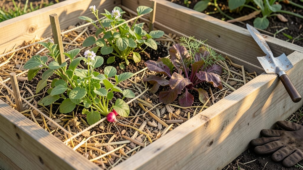 8x8 Raised Garden Layout: Maximize Space for 16 Bounty Crops